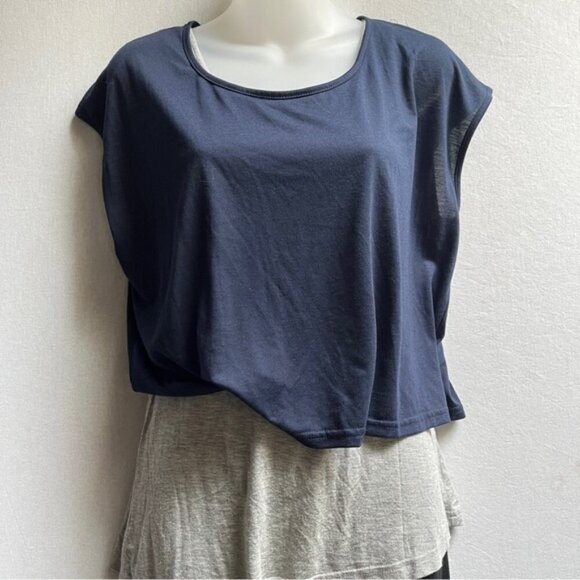 Stacy Chang Anthropologie Askew T shirt jersey layered Maxi Dress Sz XS - Picture 4 of 10